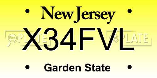 X34FVL New Jersey License Plate