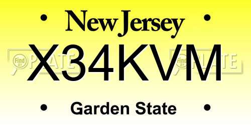 X34KVM New Jersey License Plate