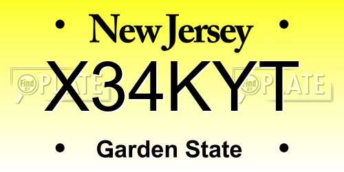 X34KYT New Jersey License Plate
