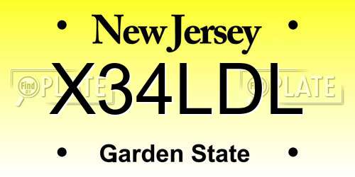 X34LDL New Jersey License Plate