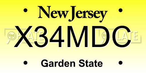X34MDC New Jersey License Plate