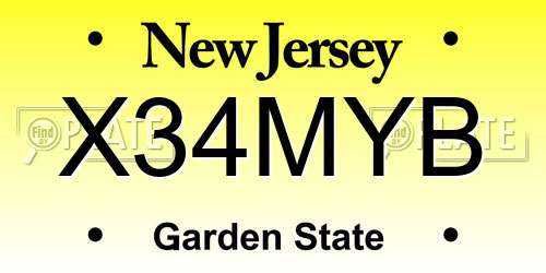 X34MYB New Jersey License Plate