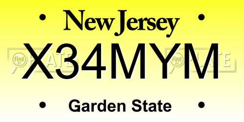 X34MYM New Jersey License Plate