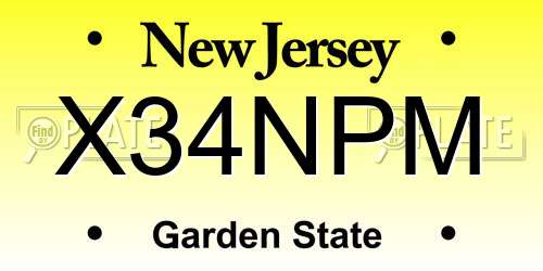 X34NPM New Jersey License Plate