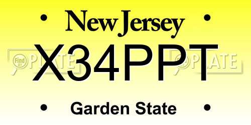 X34PPT New Jersey License Plate