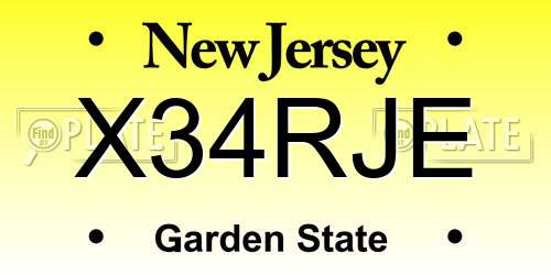 X34RJE New Jersey License Plate