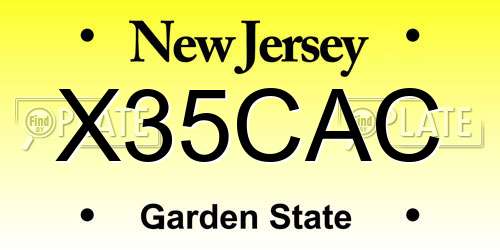 X35CAC New Jersey License Plate
