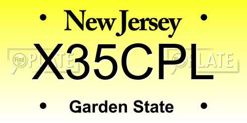 X35CPL New Jersey License Plate