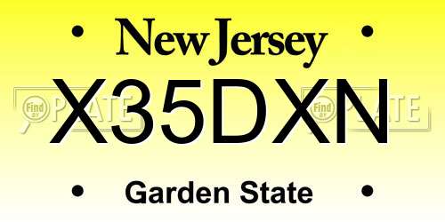 X35DXN New Jersey License Plate