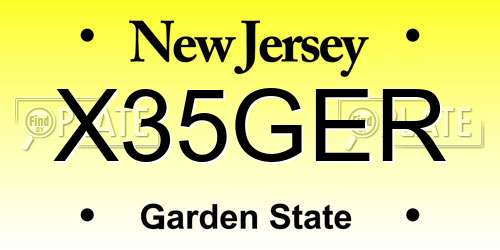 X35GER New Jersey License Plate