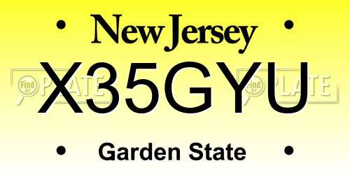 X35GYU New Jersey License Plate
