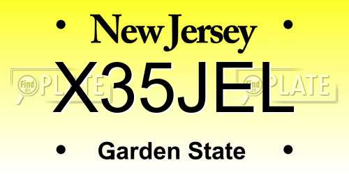 X35JEL New Jersey License Plate