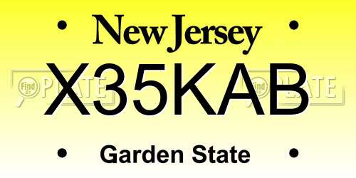 X35KAB New Jersey License Plate