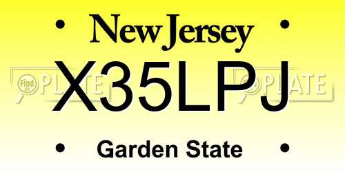 X35LPJ New Jersey License Plate