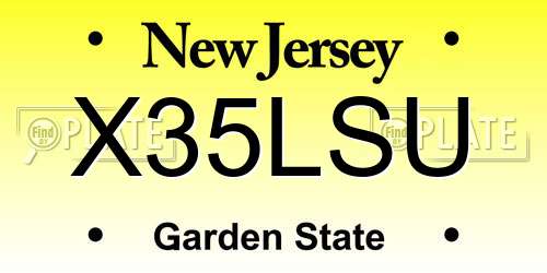 X35LSU New Jersey License Plate