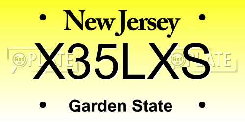X35LXS New Jersey License Plate