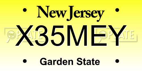 X35MEY New Jersey License Plate