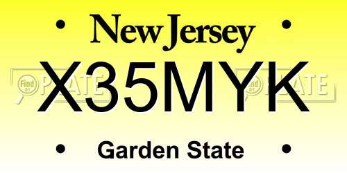 X35MYK New Jersey License Plate