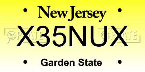 X35NUX New Jersey License Plate