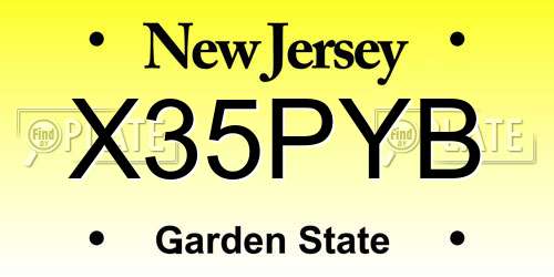 X35PYB New Jersey License Plate