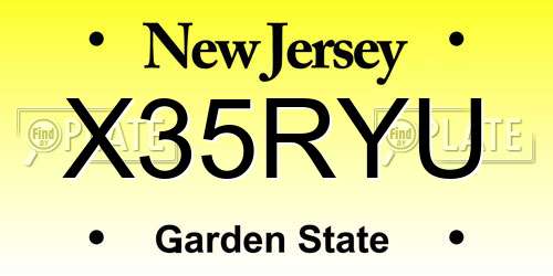 X35RYU New Jersey License Plate