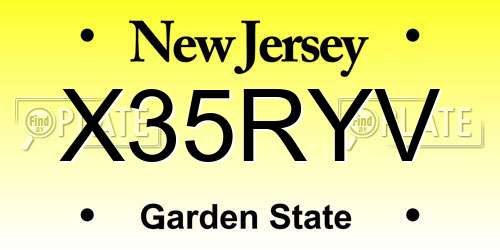 X35RYV New Jersey License Plate