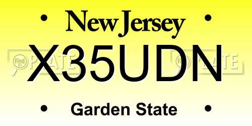 X35UDN New Jersey License Plate