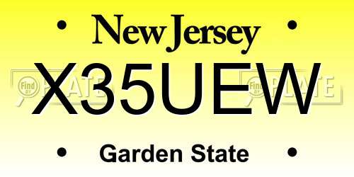X35UEW New Jersey License Plate