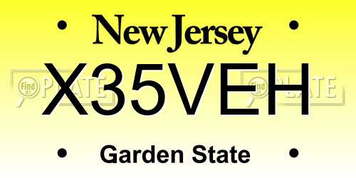 X35VEH New Jersey License Plate