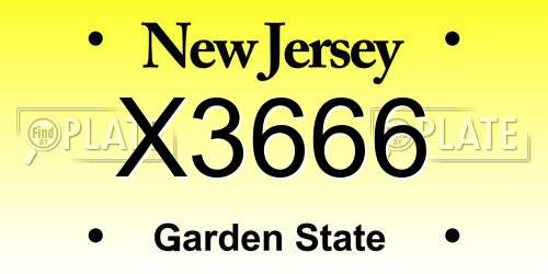 X3666 New Jersey License Plate