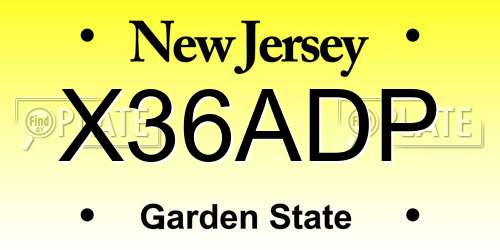 X36ADP New Jersey License Plate