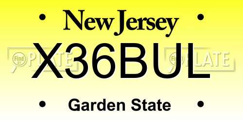 X36BUL New Jersey License Plate