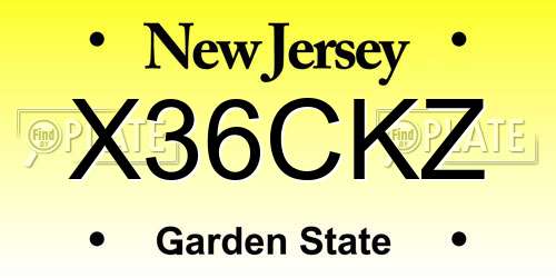X36CKZ New Jersey License Plate