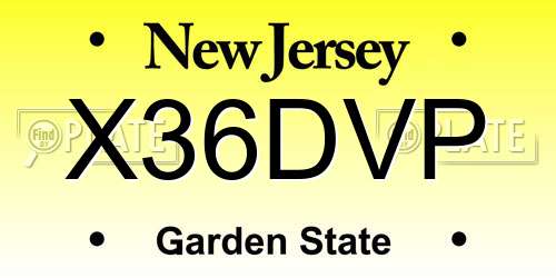 X36DVP New Jersey License Plate