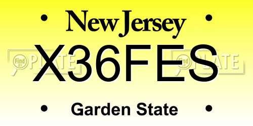 X36FES New Jersey License Plate