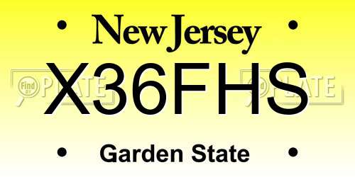 X36FHS New Jersey License Plate
