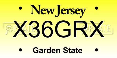 X36GRX New Jersey License Plate