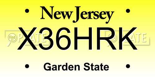 X36HRK New Jersey License Plate