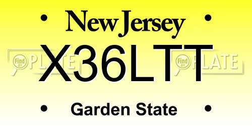 X36LTT New Jersey License Plate