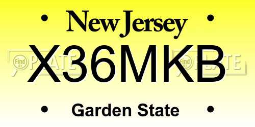 X36MKB New Jersey License Plate