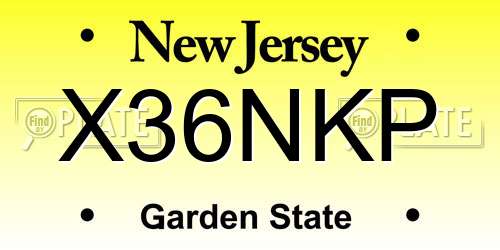 X36NKP New Jersey License Plate