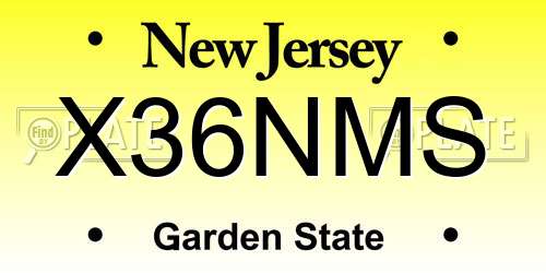 X36NMS New Jersey License Plate