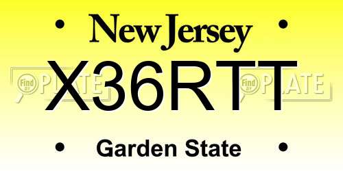 X36RTT New Jersey License Plate