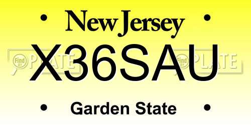 X36SAU New Jersey License Plate