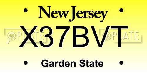 X37BVT New Jersey License Plate