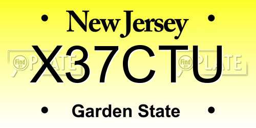 X37CTU New Jersey License Plate