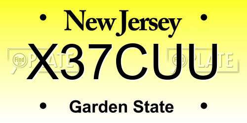 X37CUU New Jersey License Plate