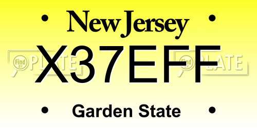 X37EFF New Jersey License Plate