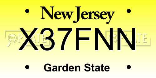 X37FNN New Jersey License Plate