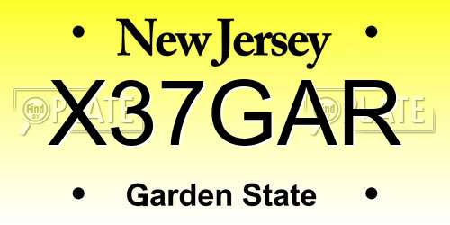 X37GAR New Jersey License Plate
